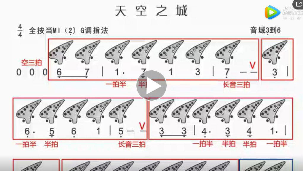 《天空之城》陶笛吹奏 视频零基础教学